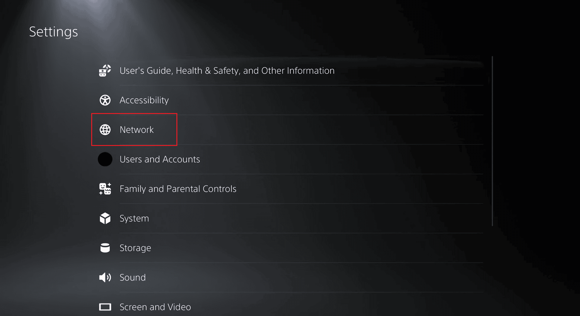 ps5 network settings