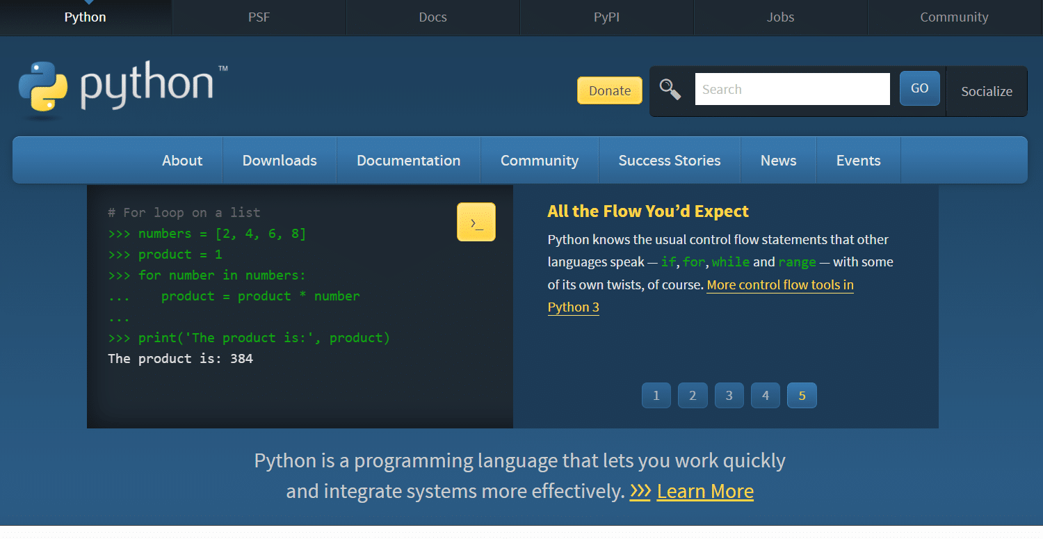 python programming language. 10 Best Programming Language to Learn