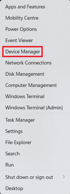 select device manager from Quick Link Menu. How to uninstall or rollback driver updates on Windows 11