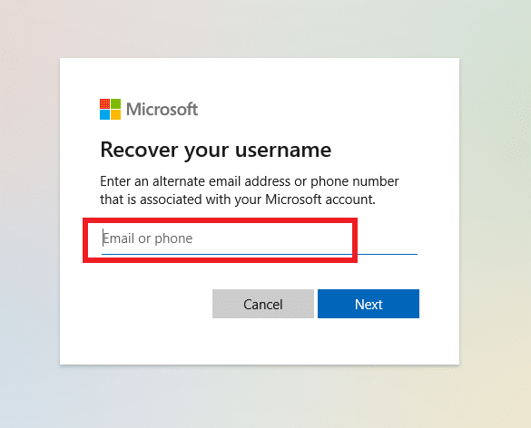 Recover your username by logging in with email