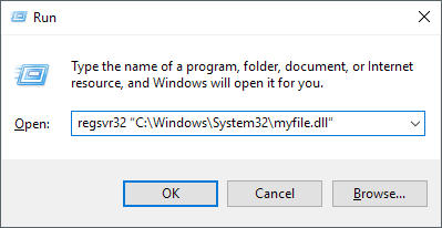 Cumu registrà un schedariu DLL in Windows