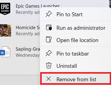 Remove from list in right click menu | How to Hide or Unhide Recent Files from Quick Access in File Explorer on Windows 11