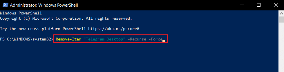 remove item telegram desktop command in windows powershell. Fix Onedrive Error 0x8007016a in Windows 10