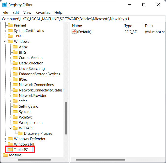 rename new key as TabletPC. How to Disable Snipping Tool in Windows 11