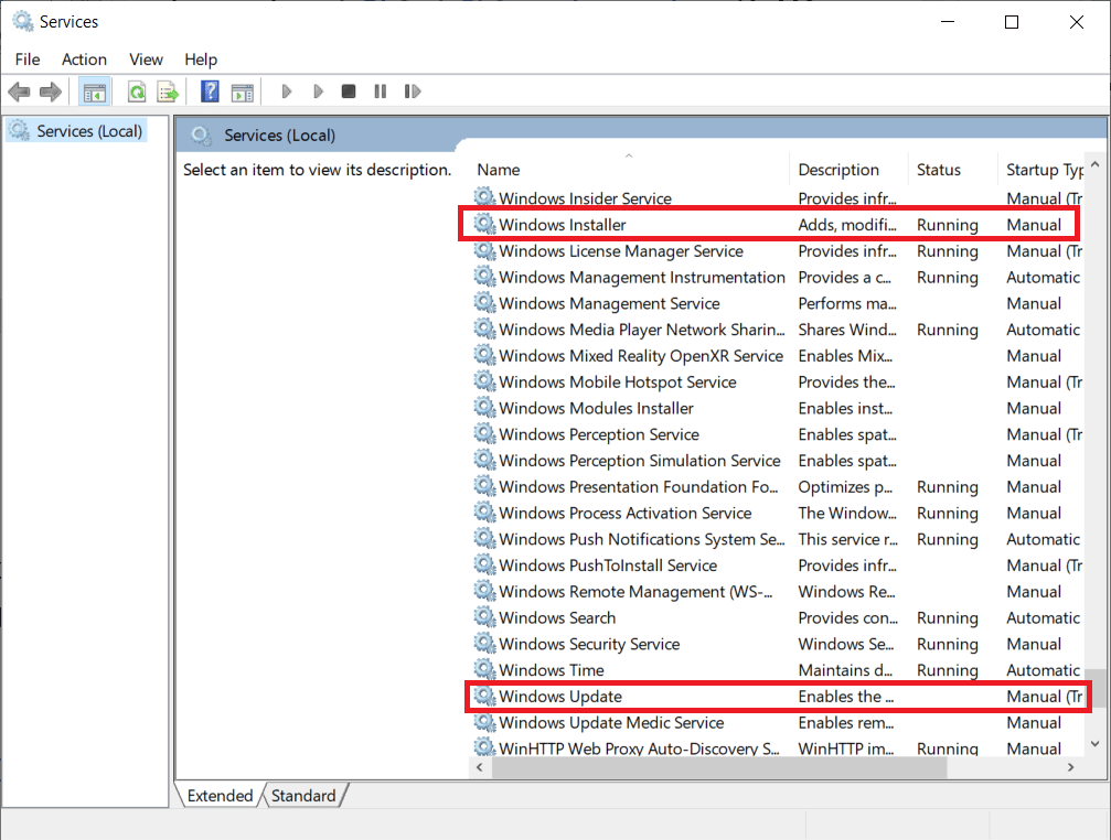 Windows Update and Windows Installer services. Fix Error 0x800705b3 in Windows Update