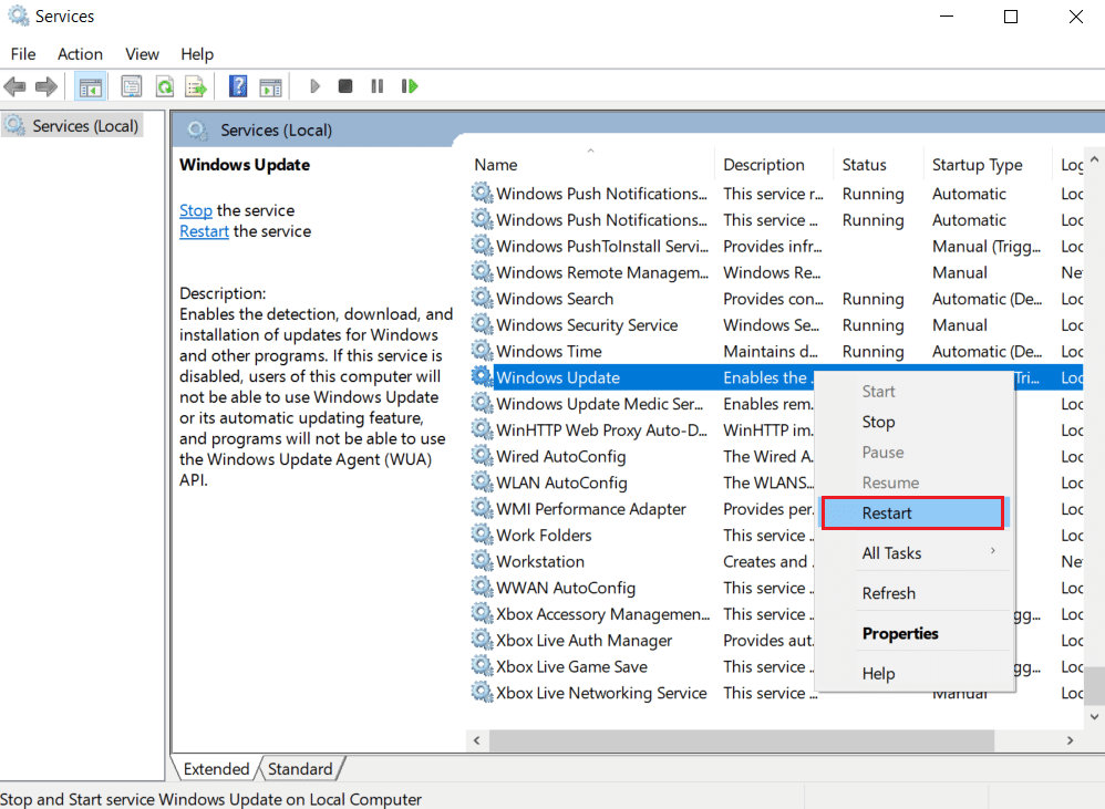 Restart option. Fix MoUSO Core Worker MoUsoCoreWorker.exe error Process in Windows 10