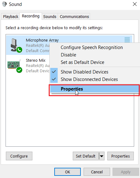 right click microphone and click properties. Fix SADES Headset Not Working in Windows 10
