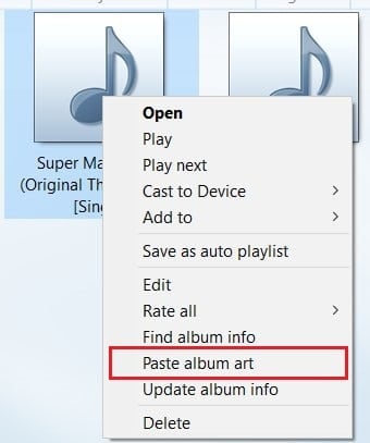 right click on album and then select paste album art | How to Add Album Art to MP3 in Windows 10
