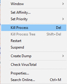 Right-click on any program and select the Kill Process option. How to end task in Windows 10
