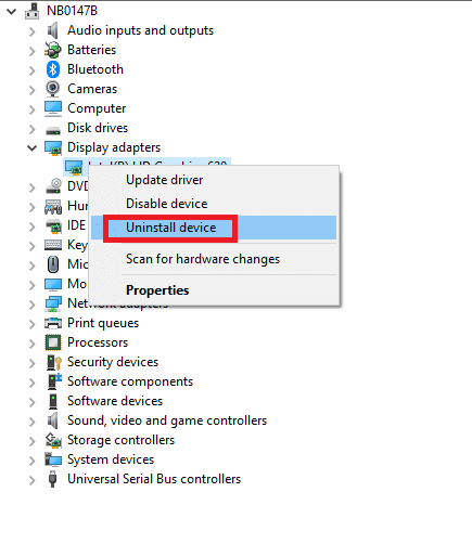 Right click on driver and select uninstall. Fix Windows 10 brightness Not Working