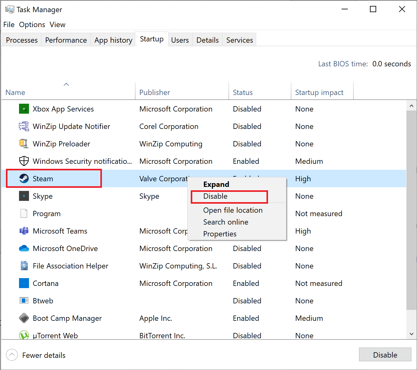 right-click on each unimportant app and select Disable | Fix Windows 10 Apps Not Working