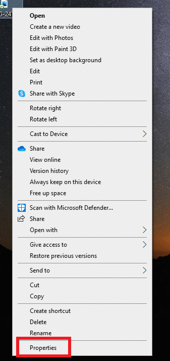 Щелкните правой кнопкой мыши по файлу и откройте свойства.