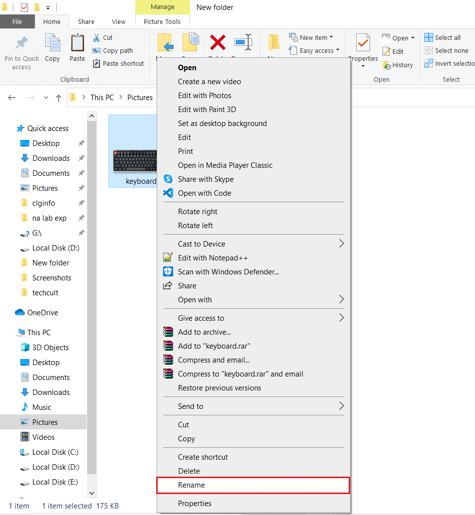 right click on img file and select Rename