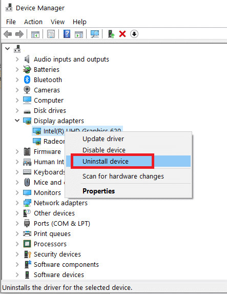 right click on intel display driver and select Uninstall device. Fix Windows 10 Taskbar Flickering