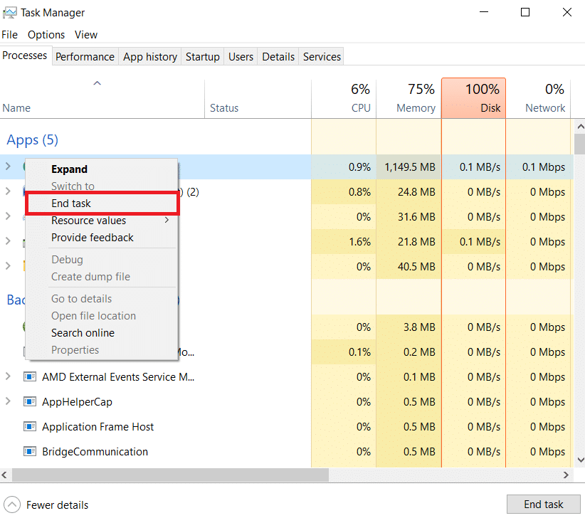 right click on it and choose End Task to end it. Fix Battle.net Update Stuck at 0% in Windows 10