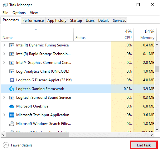 select a process and click on End task in Task Manager