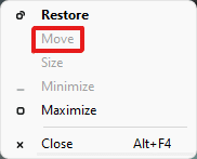 Right-click on it to open a small menu, click on the Move option there