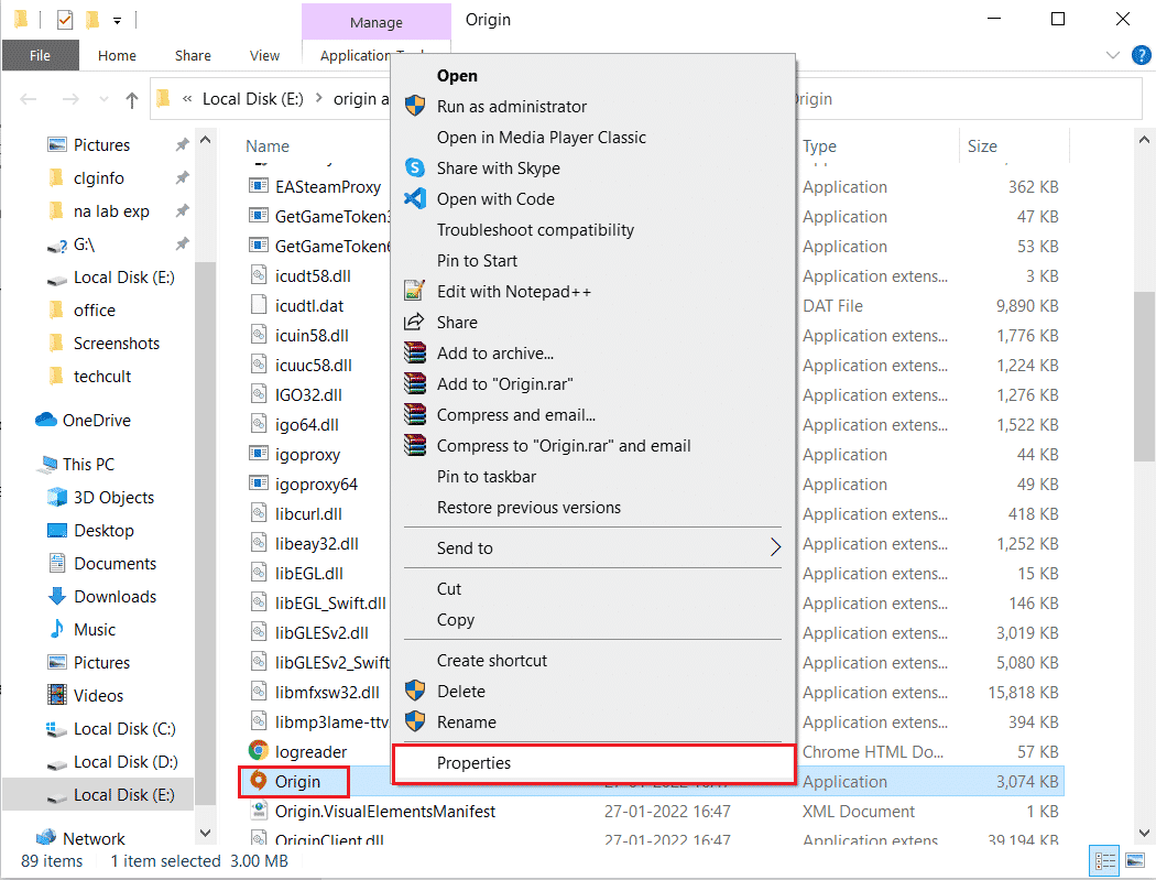 right click on Origin app and select Properties. Fix Origin Error 65546:0 in Windows 10