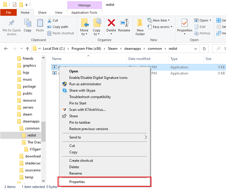 kliknite na opciju Svojstva. Popravite neobrađeni izuzetak CoD Black Ops 2 uhvaćen u Windows 10