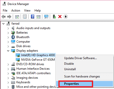 Right-click on the driver and click on Properties | How to Tell If Your Graphics Card is Dying