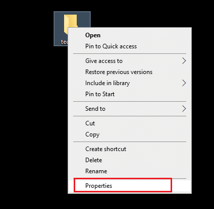 Right click on the file,folder and select Properties