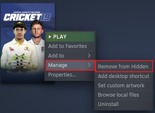 right click on the game, select manage and click on remove from hidden | How to Hide Steam Activity from Friends