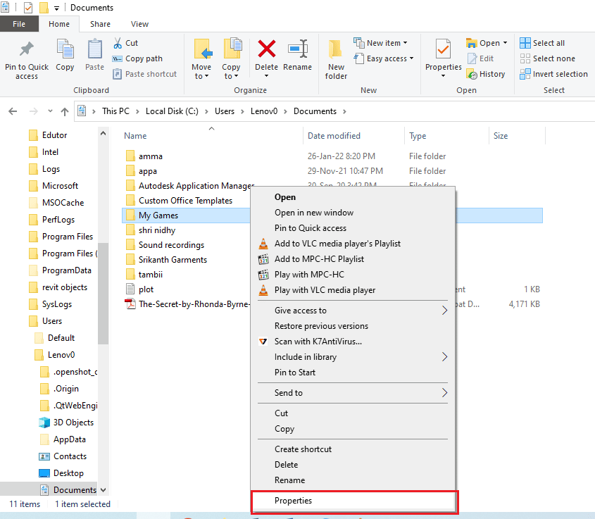 Right click on the Games folder and click on the Properties option. Fix Unable to Get Write Permissions for Fallout 3