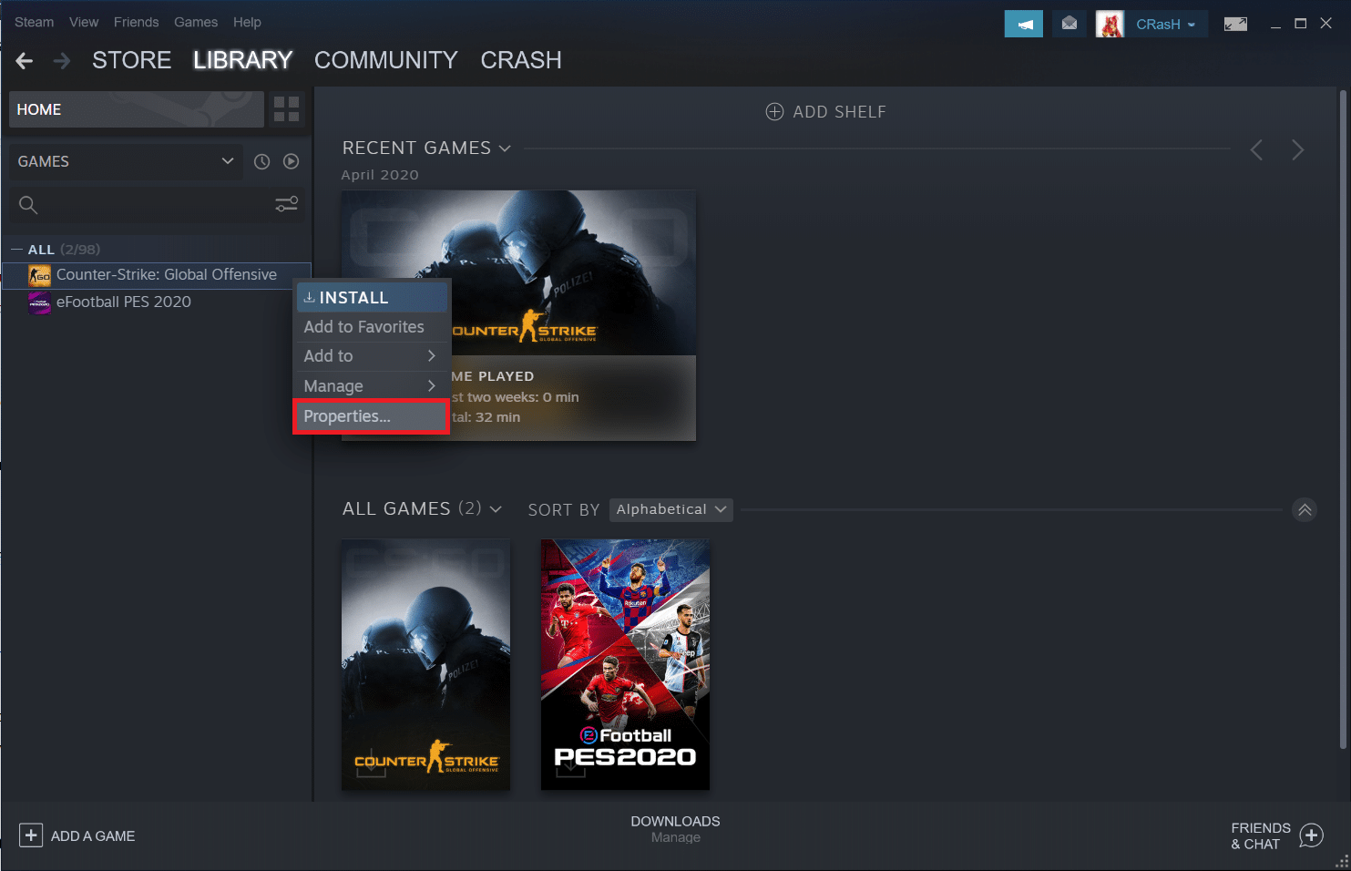 Right click on the one you wish to disable In game Overlay for and click Properties. How to Disable Steam Overlay