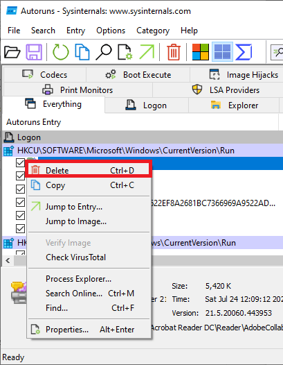 Right click on the program which you use the program no longer or is not present on your PC and click on Delete
