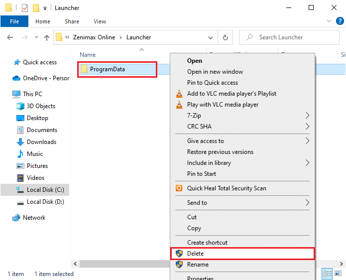 select the Delete option. Fix Elder Scrolls Online Stuck on Loading Screen in Windows 10