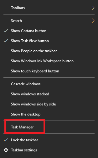 Right-click on the Task Bar and select Task Manager | Fixed: League of Legends Slow Download Problem