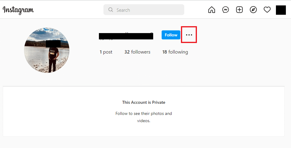 Right-click on the three-dot icon | How to Access Private Instagram Inspect Element