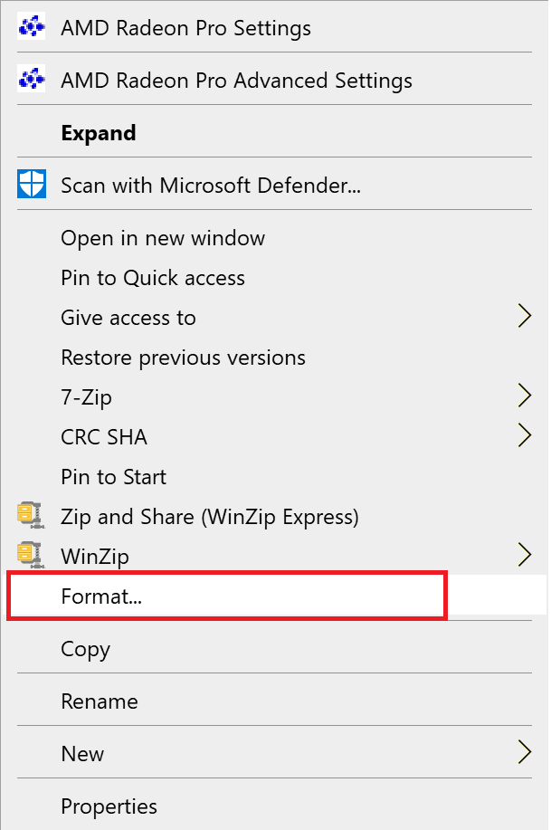 Right-click on the USB drive and then select Format | Fix Windows 10 won’t Boot from USB