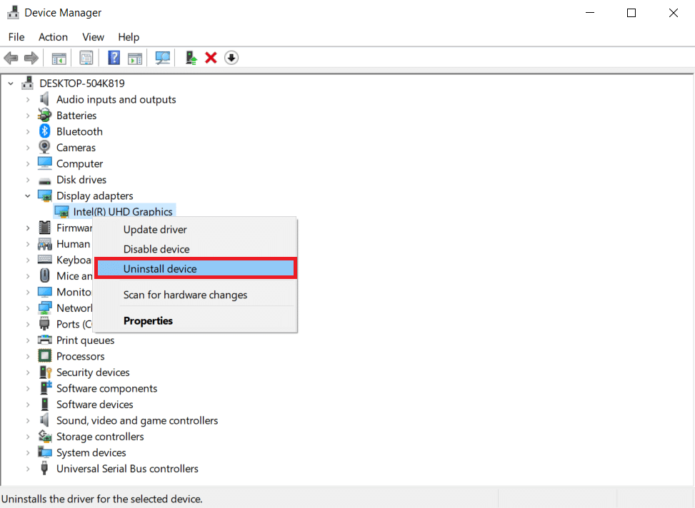 Right-click on the video device and select Uninstall device. Fix PC Won’t Connect to TV