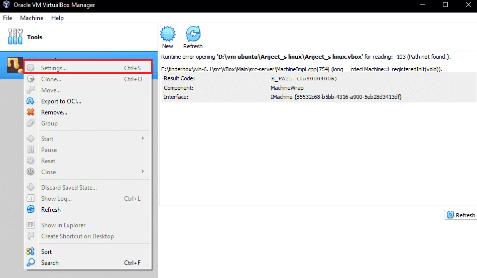 right click on virtual machine and select Settings. Fix Failed to Create a Proxy Device for the USB Device