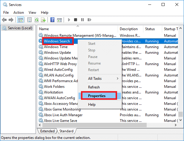 right-click on Windows Search Service, and select Properties. DISM host servicing process high CPU usage