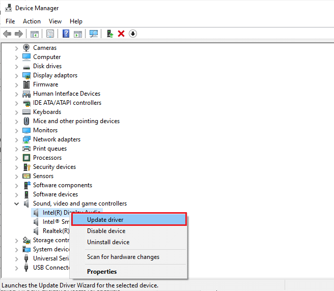 Right click on your audio device and select Update driver. Fix This Device is Being Used by Another Application Sound Error