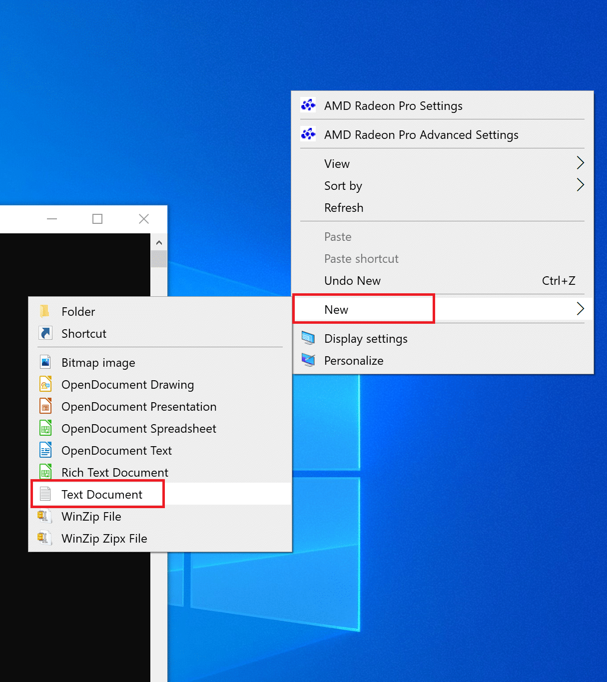 Right-click on your desktop and select New | Fix Windows 10 Apps Not Working