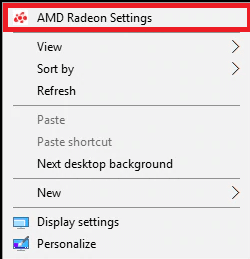 Right-click on your desktop screen and click on the AMD Radeon Settings option