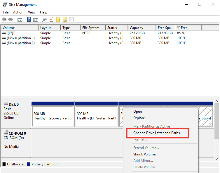click on Change Drive Letter and Paths. Fix External Hard Drive Not Accessible in Windows 10