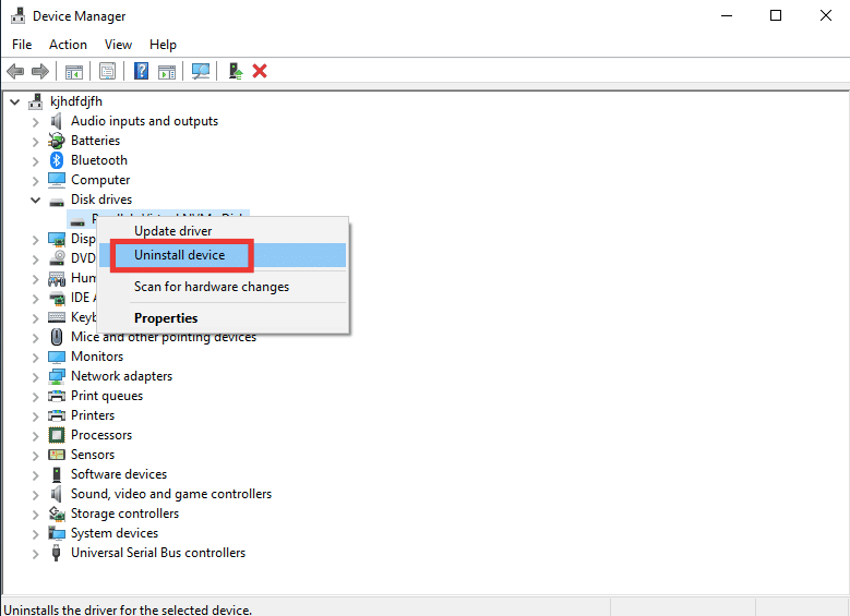 Right click on your hard drive and click on Uninstall device. Fix External Hard Drive Not Accessible in Windows 10
