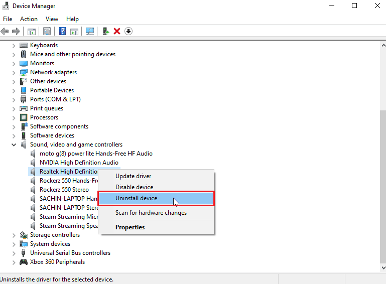 uninstall device. Fix SADES Headset Not Recognised by Windows 10 Problem
