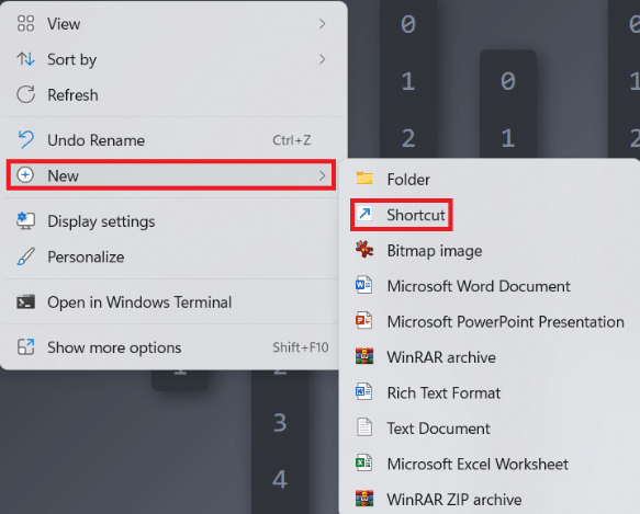 Right context menu on Desktop