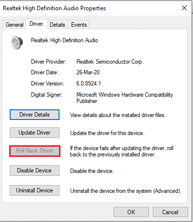 Rollback the Audio Driver. Fix Realtek Audio Manager Not Opening
