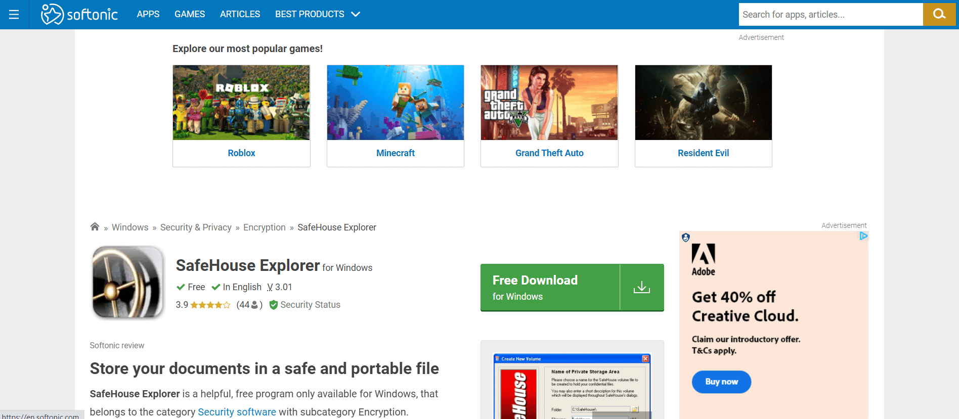 Safehouse Explorer best folder lock software for Windows 7 10 PC free download