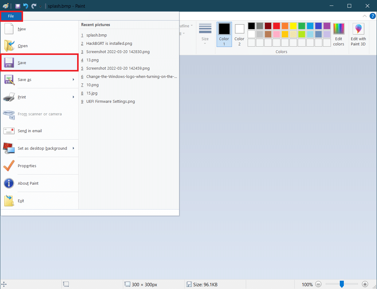 Save option. How to Change Windows 10 Boot Logo