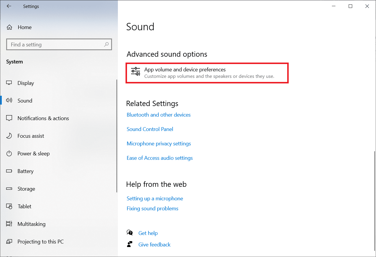 Scroll down and click on App volume and device preferences. How to Mute an App on Windows 10