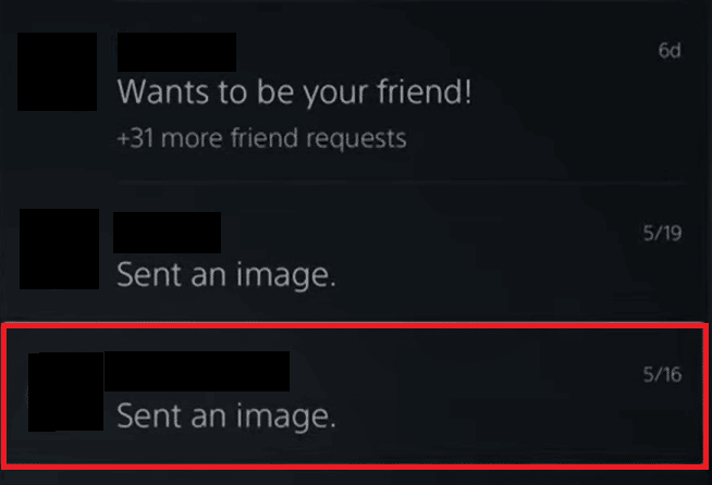 Scroll down and select the message with images you want to delete