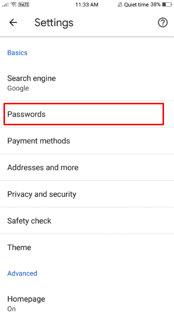 Scroll down and tap on the Password option, under your Settings menu - How to change facebook password without old password? 3