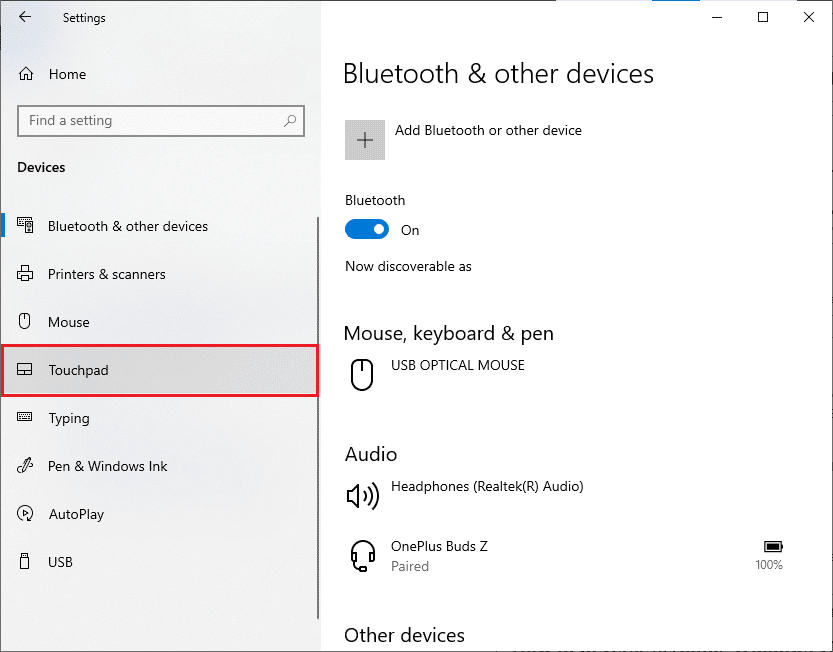 Scroll down the left pane and select the Touchpad option. How to Perform Reverse Scrolling on Windows 10